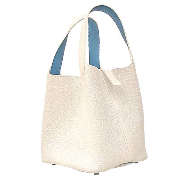 hermes Picotin PM Togo Leather white/blue - Click Image to Close